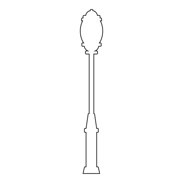 轮廓街灯的剪影孤立在白色图片下载