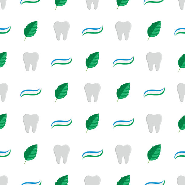 无缝模式与牙膏和薄荷卡通图片下载