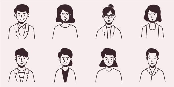 扁平化人物头像图标合集图片下载