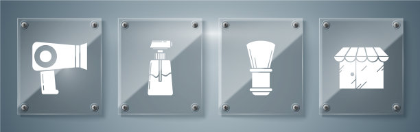 设理发店大楼剃须膏刷或图片下载