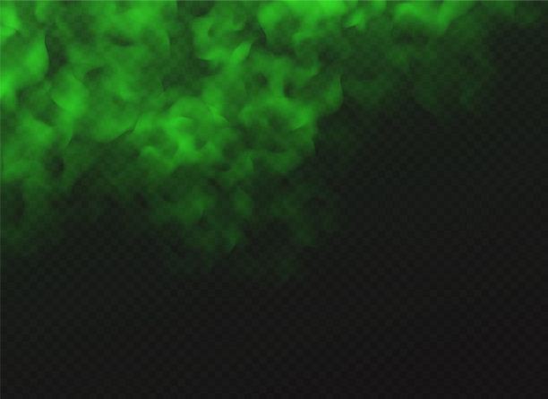 绿雾，恶臭或有毒烟雾，孤立云图片下载