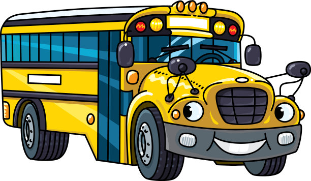 有趣的小校车有眼睛和嘴巴图片下载