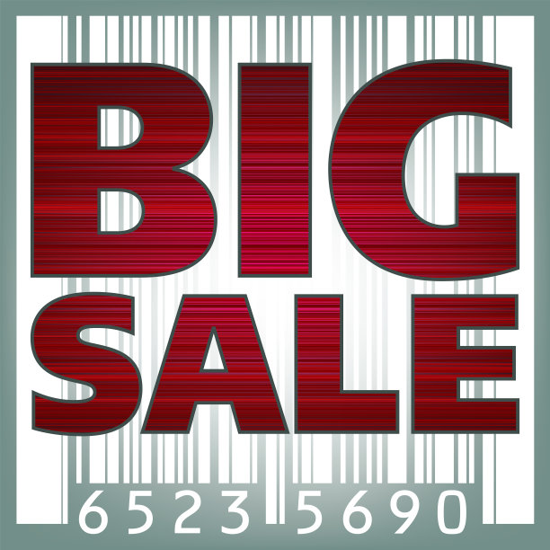 大减价条码插图。EPS 8图片下载
