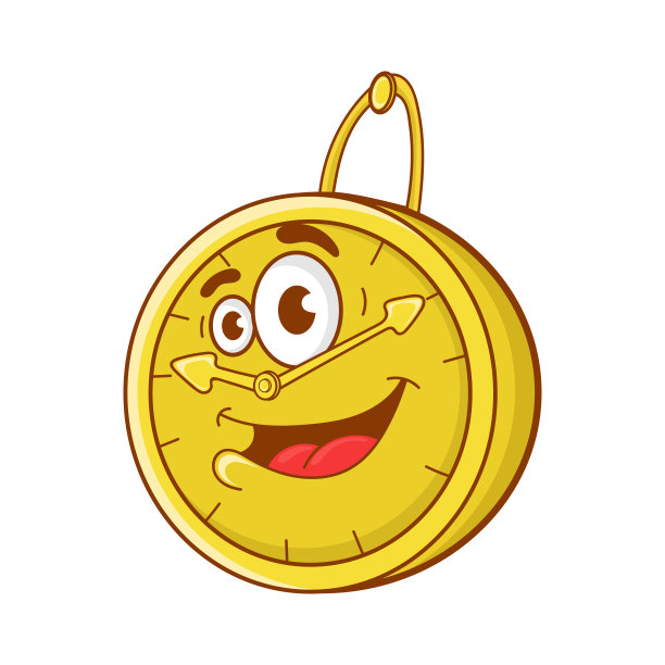 快乐卡通挂钟。矢量图图片下载