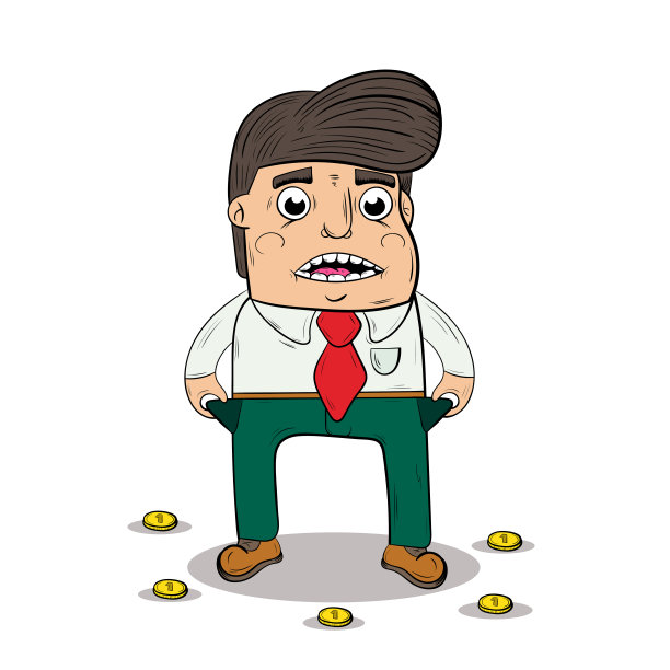 破产的商人显示空口袋。图片下载