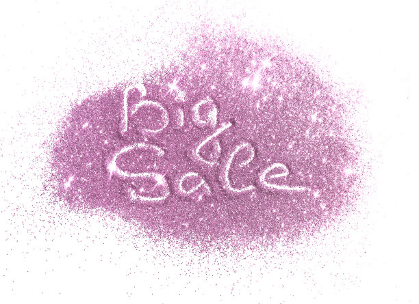 文字大销售的紫色闪光在白色的背景图片下载