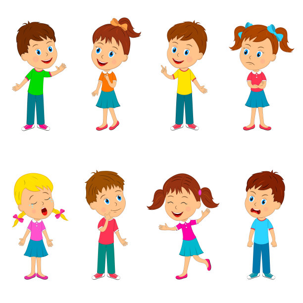 小卡通小朋友，表达少儿情感的集合图片下载