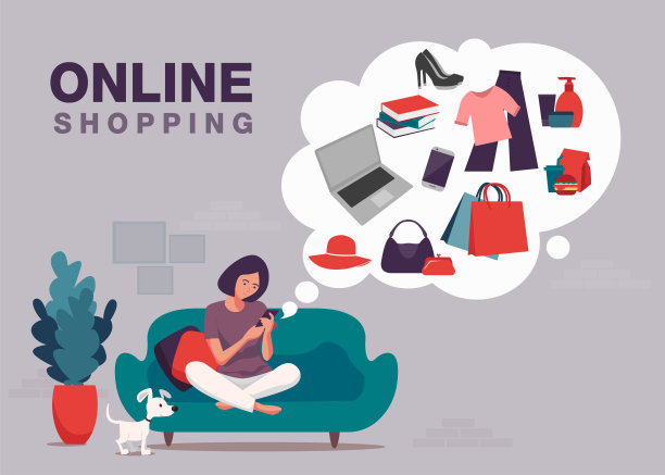 网上购物横幅，手机应用模板，概念矢量插图平面设计图片下载