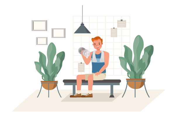 人在家锻炼性格矢量设计。健康的生活方式和健康理念。图片下载