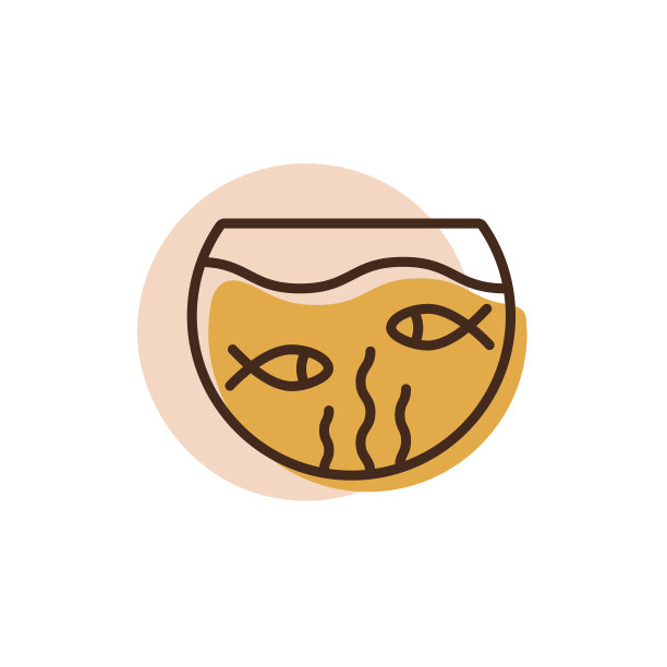 鱼水族馆矢量图标。宠物动物的标志图片下载