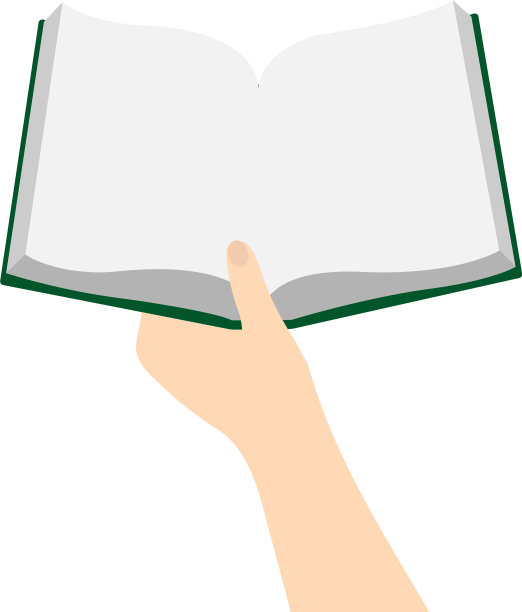 手里拿着一本打开的空白书，用来读手书图片下载