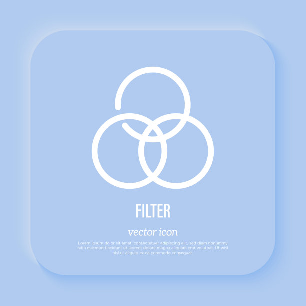 照片滤波器的信号。编辑摄影细线图标的移动应用程序。矢量插图。图片下载