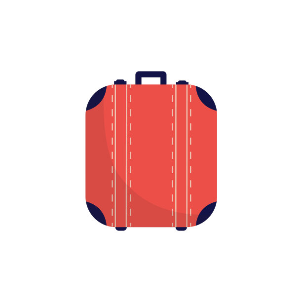 白色背景上孤立的红色旅行袋图片下载