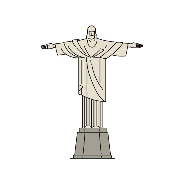 基督雕像是巴西著名的地标素描图片下载