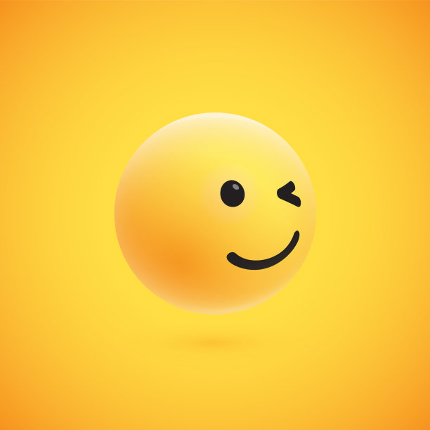 可爱的高细节黄色3D表情网络，矢量插图图片下载