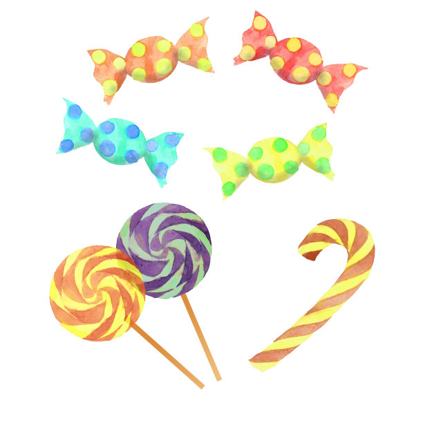 五彩缤纷的糖果插图图片下载