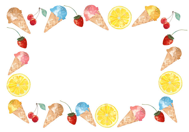 冰淇淋和水果图片下载