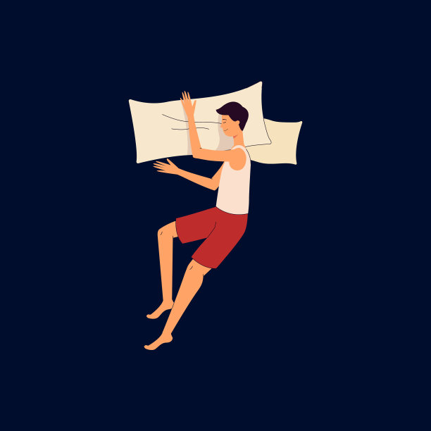 卡通人物躺在床上侧睡图片下载