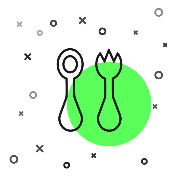 黑线塑料餐具与叉图片下载