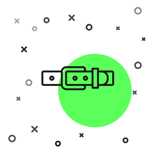 黑色线条皮带与钮扣钢扣图片下载