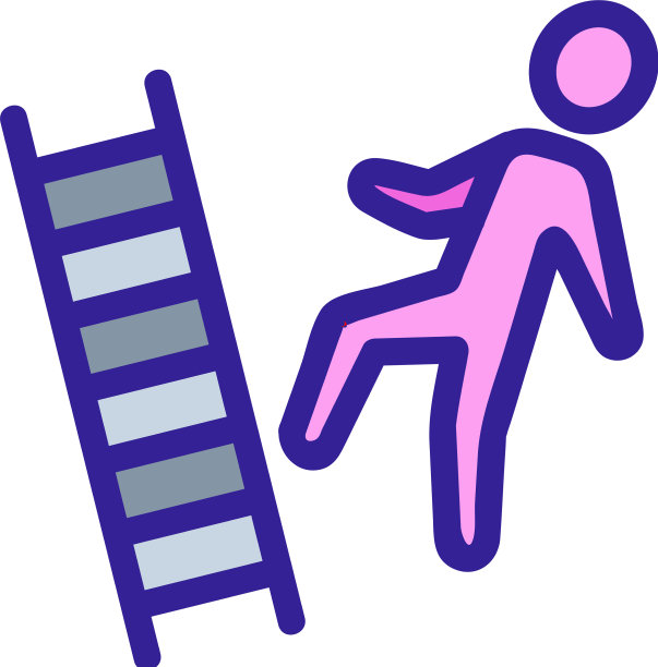 摔下楼梯图标孤立图片下载