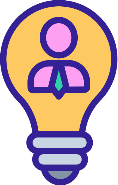 人灯泡图标孤立轮廓图片下载