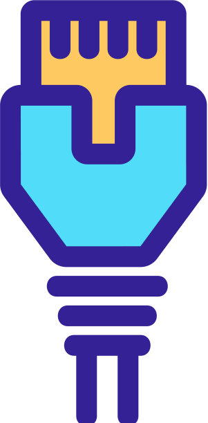 电缆互联网图标孤立轮廓图片下载