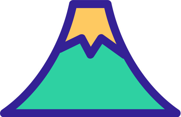 火山图标孤立轮廓符号图片下载
