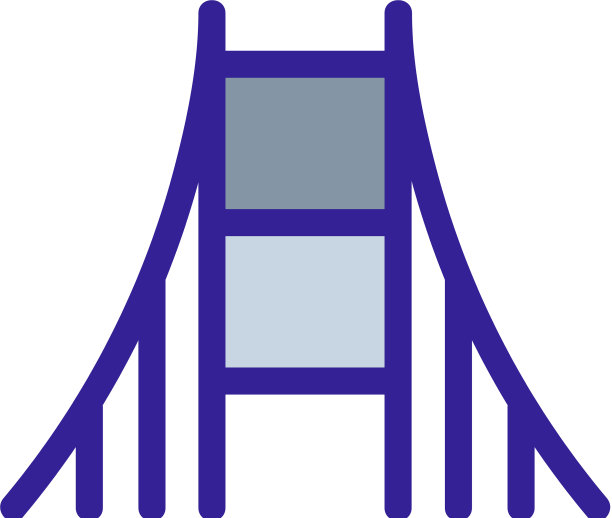 桥图标孤立轮廓符号图片下载