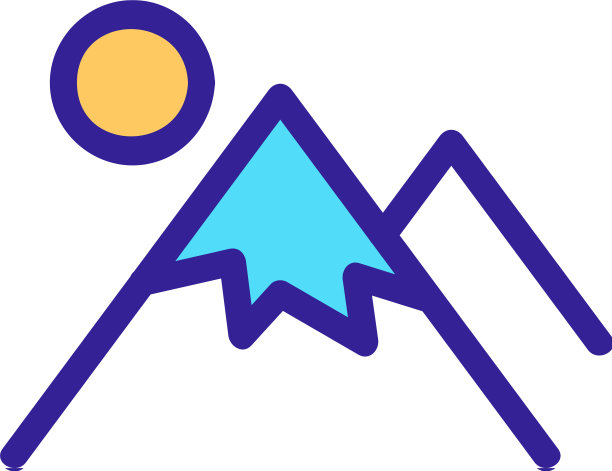 山上的太阳图标是孤立的图片下载