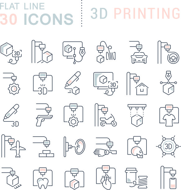 3D打印图标线条组合图片下载