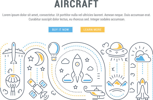 网站横幅和飞机着陆页图片下载