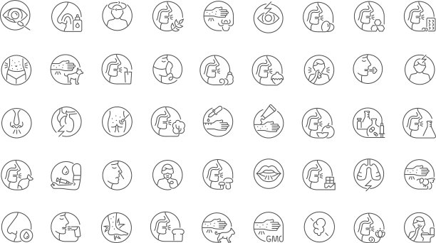 过敏线条图标图片下载