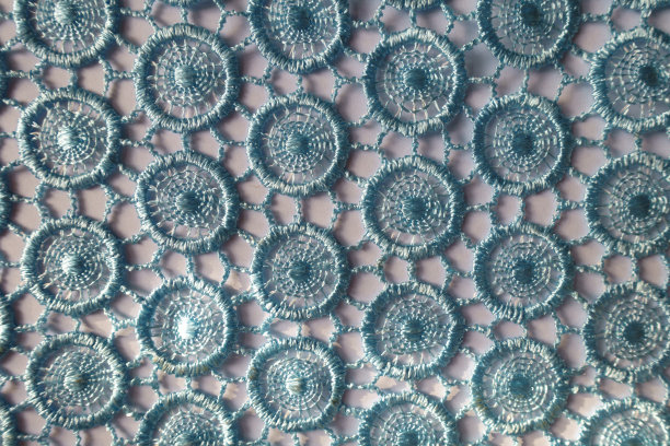 浅蓝色钩针花边织物从上面图片下载