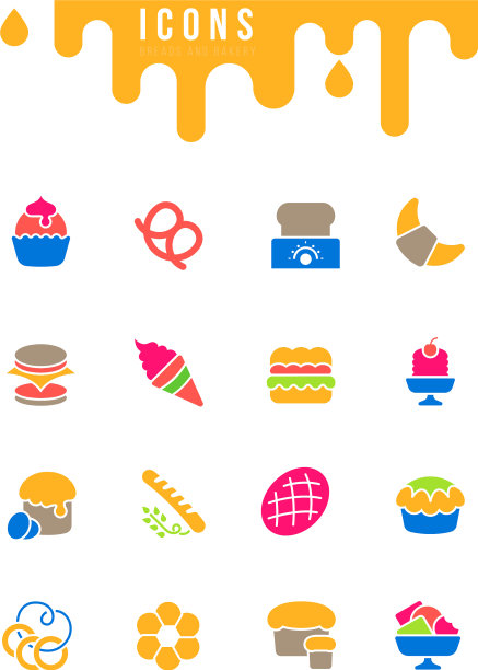 设置简单的图标面包和面包图片下载