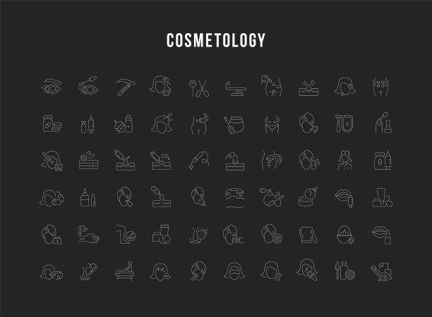 设置线条图标美容图片下载