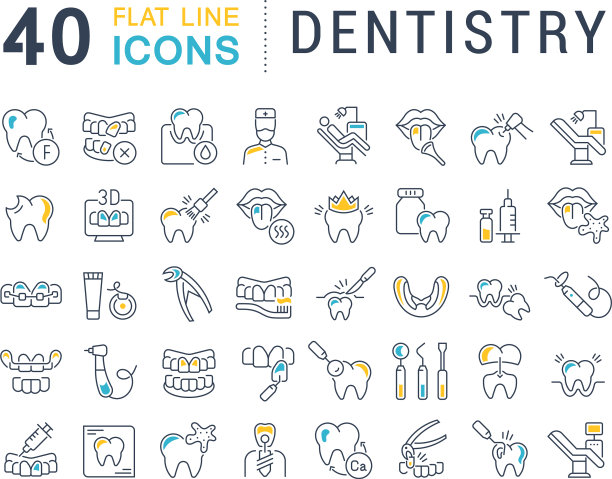 设置线条图标牙科图片下载