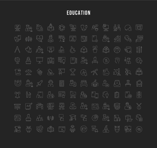设置线条图标教育图片下载
