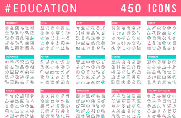设置线条图标教育图片下载
