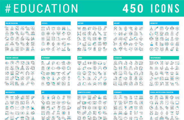 设置线条图标教育图片下载