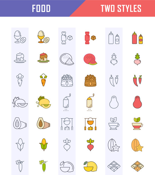 设置线图标食品图片下载