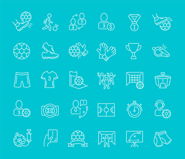 Set line图标足球图片下载