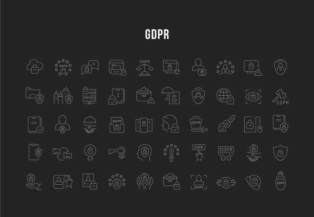 GDPR图标线条图片下载