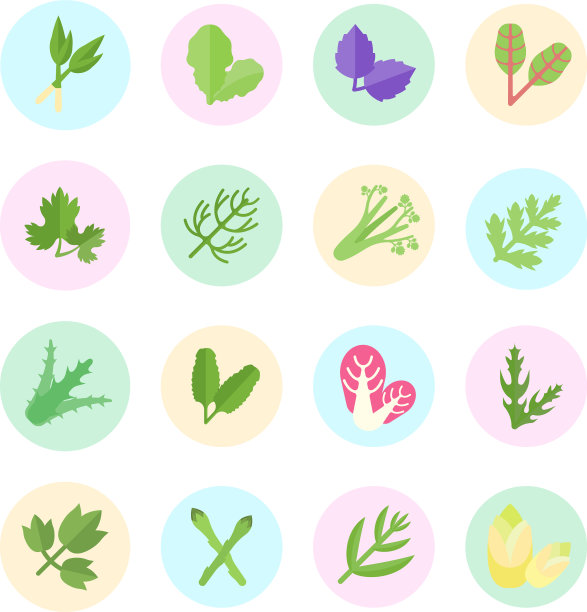 设置扁平图标绿色植物图片下载