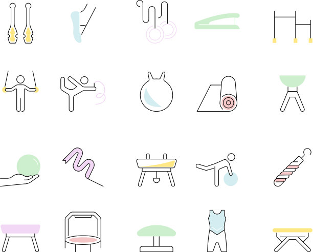 设置线条图标体操图片下载