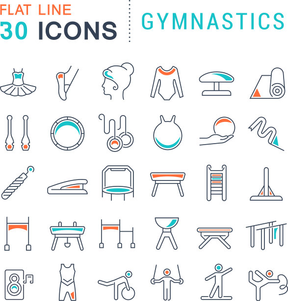 设置线条图标体操图片下载