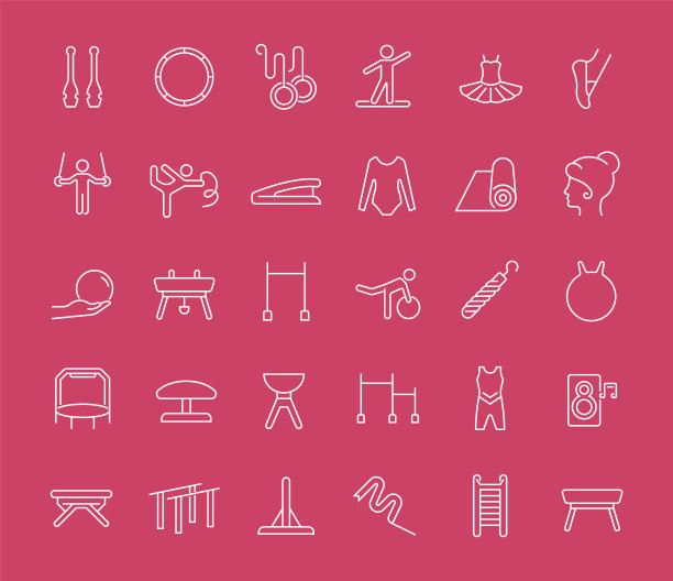 设置线条图标体操图片下载