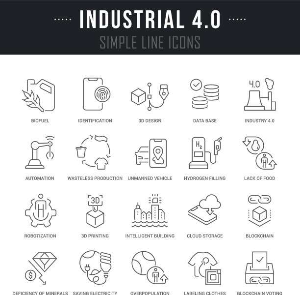 设置线条图标工业40图片下载