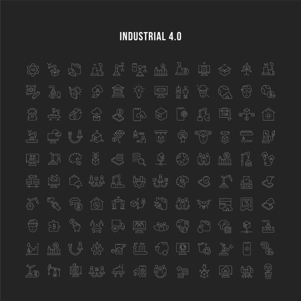 设置线条图标工业40图片下载