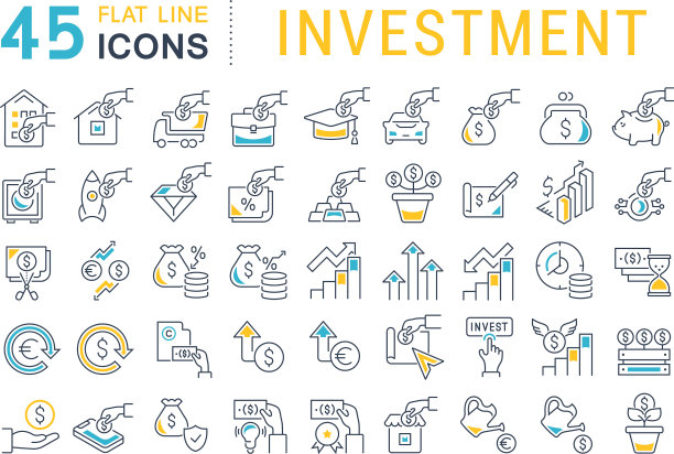 Set line ICONS投资图片下载